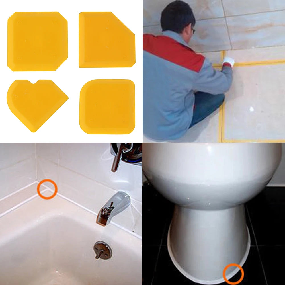 2/4/6pcs/set Caulking Tool Kit Silicone Joint Sealant Spreader Spatula Scraper Edge Repair Tools Floor Tile Edges Cleaner