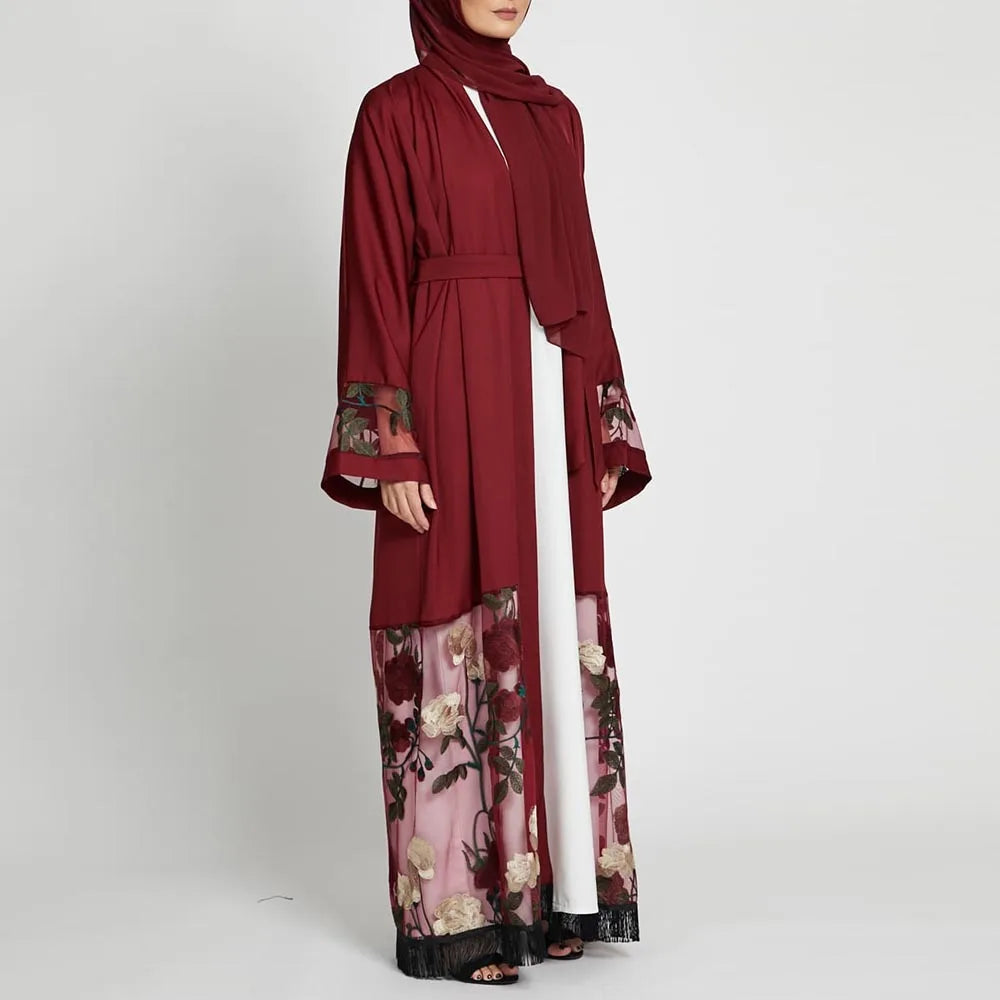 Middle East Ramadan New Kimono Embbroidery Arab Cardigan Kaftan Islamic Clothing Muslim Fashion Women Dresses Open Abaya Dubai