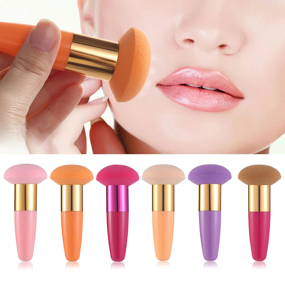 1PC Mushroom Head Makeup Brushes Women Maquillaje Beauty Foundation Sponge Powder Puff With Handle Smooth Shaped Cosmetic Tool