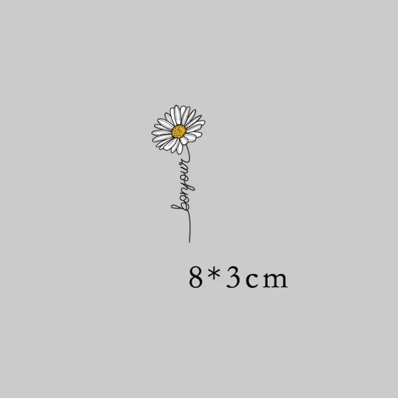 25x10cm Fashion Flowers Letters Iron On Patches For DIY Heat Transfer Clothes T-Shirt Thermal Stickers Decoration Printing