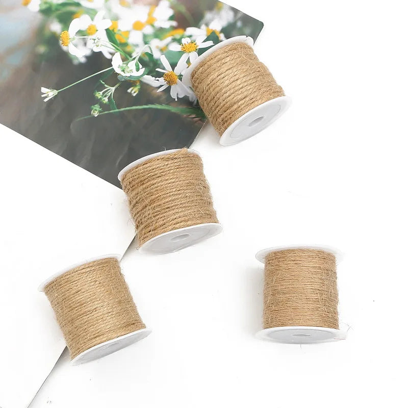 5-15m Natural Jute Twine Burlap String Hemp Rope Party Wedding Gift Wrapping Cords Thread DIY Scrapbooking Florists Craft Decor