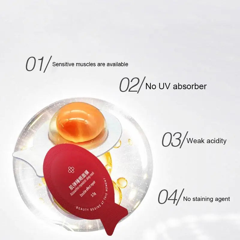 3.5G * 5Pcs Sleep Mask Deep Moisturizing Hydrating Shrinking Pores Brightening Skin Tone No-Clean Egg Mask Face Skin Care