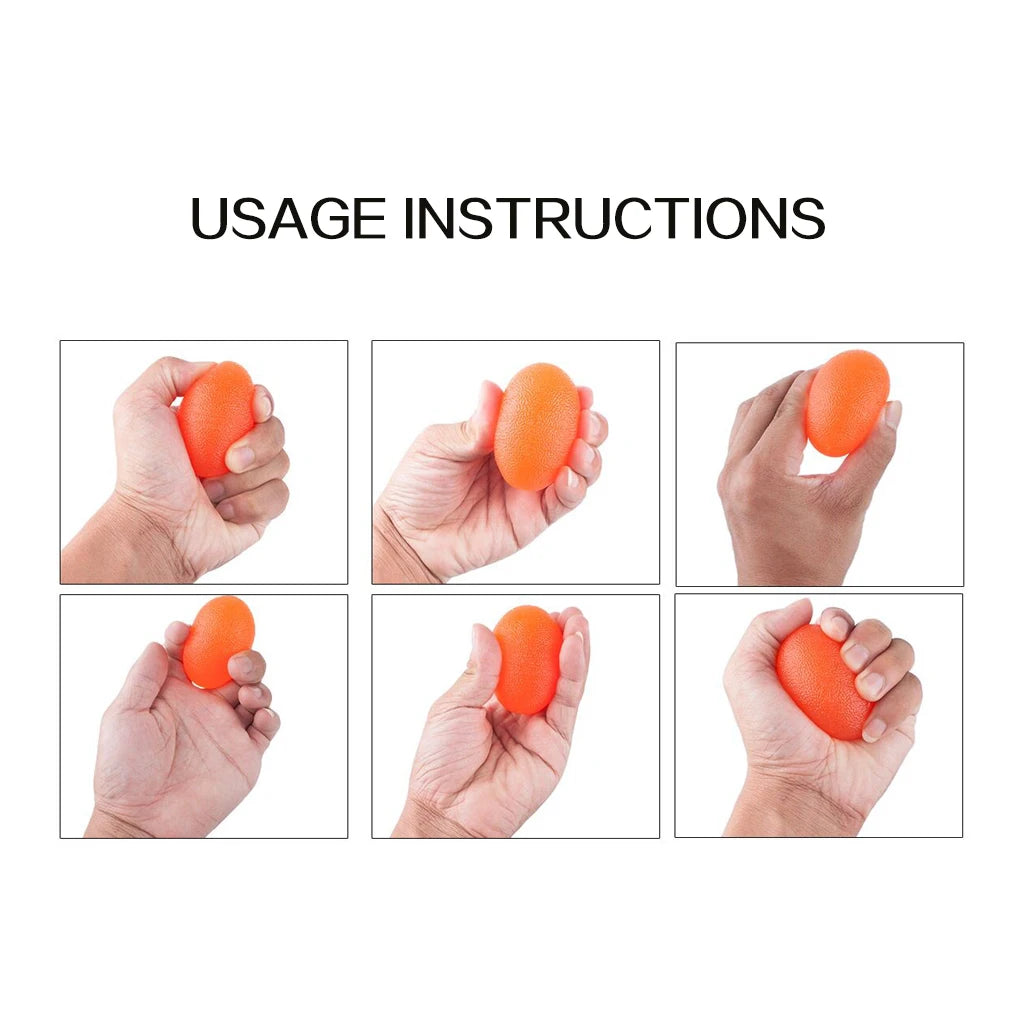 WorthWhile Silica Gel Hand Grip Ball Egg Men Women Gym Fitness Finger Heavy Exerciser Strength Muscle Recovery Gripper Trainer