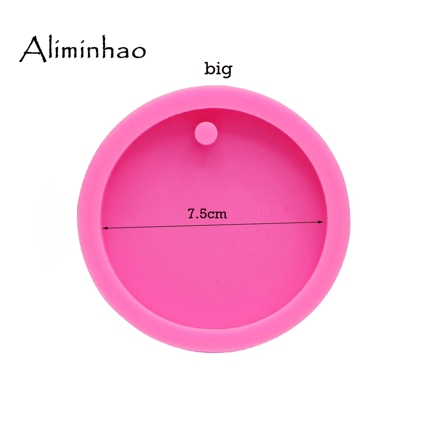 DY0079 50mm/75mm shiny Round Circle With Hole Disk Keychains silicone mold for Key chain Pendant clay DIY Resin mold