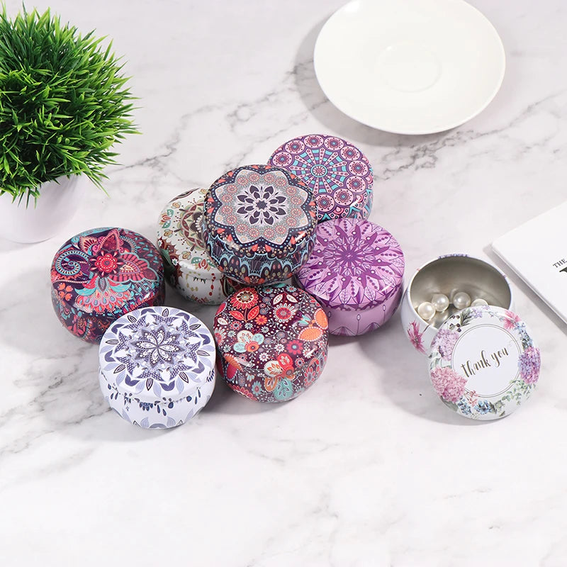 Drum-shaped Jewelry Candy Cookie Box Festive Party Supplies Rose Tea Pot Tin Box Small Fresh Home Garden Personality Jewelry Box