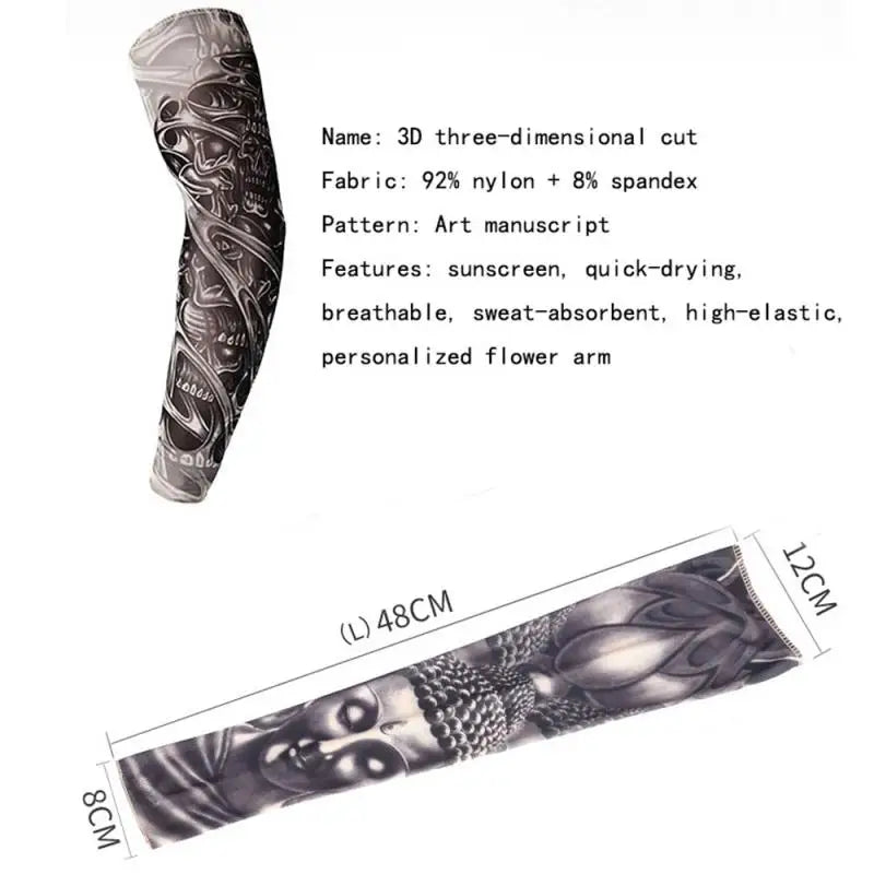1Pc Outdoor Cycling Sleeves 3D Tattoo Printed Armwarmer UV Protection MTB Bike Bicycle Sleeves Arm Protection Ridding Sleeves