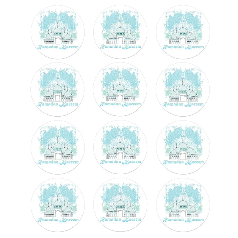 24/48pcs 4.5cm Eid Mubarak Favor Gift Bag Sealing Stickers Ramadan Mubarak Stickers Box Cake Sticker Lable Decoration
