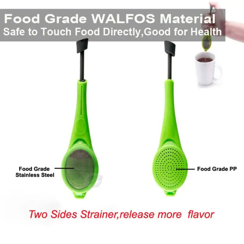 1PC Tea Strainer Flavor Total Tea Infusers Reusable Food Grade Plastic Tea Coffee Strainer Measure Swirl Steep Stir Press