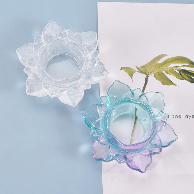 Lotus Storage Silicone Mold Big Flower Trinket Dish Blossom Ashtray Mold Floral Large Tray Making Flower Mold Epoxy Resin Crafts