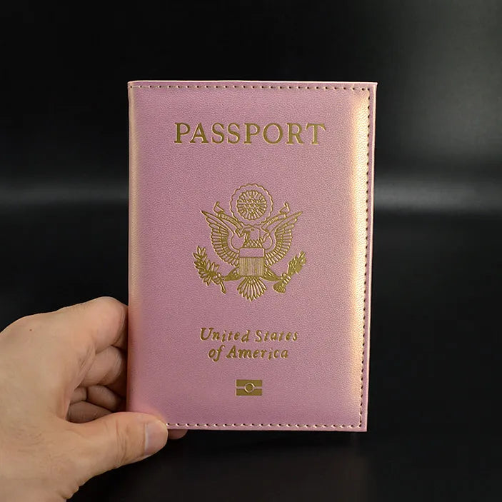 Travel Passport Cover USA women Cute Pink Personalized Passport Holder designer Travel Passport Case Pouch