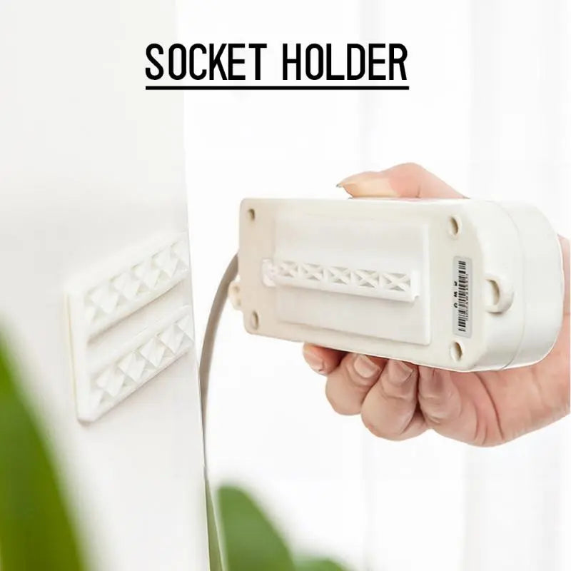 Plug Hook Seamless Punch Free Plug Sticker Holder Wall Fixer Power Strip Holders Storage Sockets Wall Shelf Stand Holder Hanger
