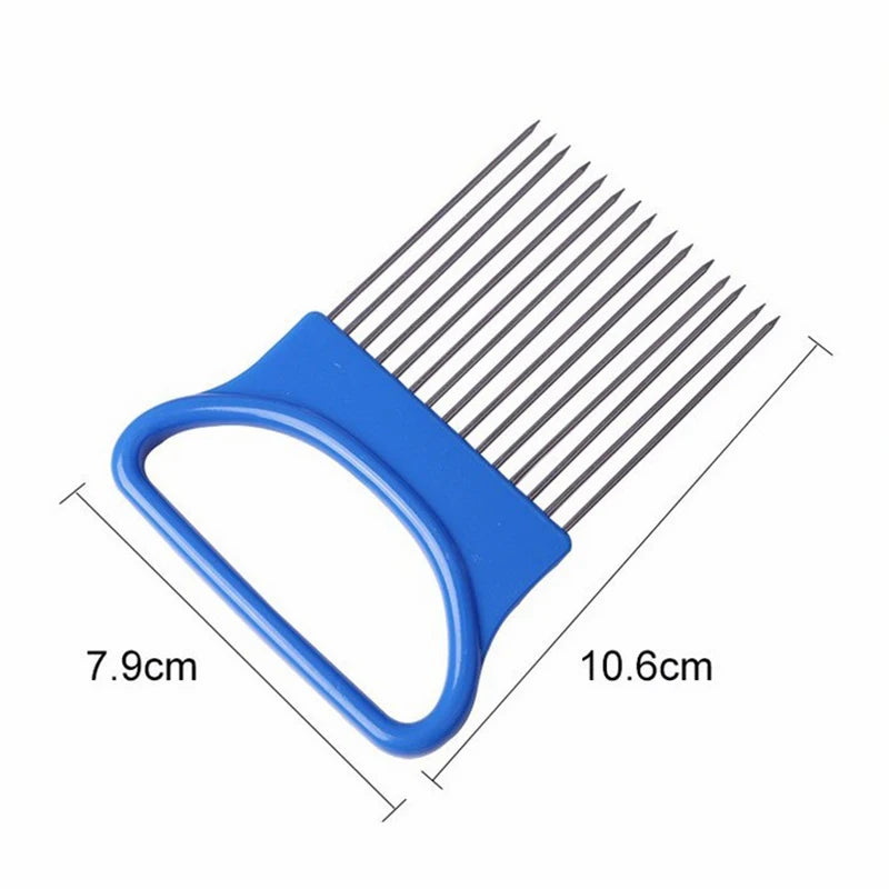Onion Fork Tomato Onion Vegetables Slicer Cutting Aid Holder Guide Slicing Cutter Safe Kitchen Utensils Good Helper