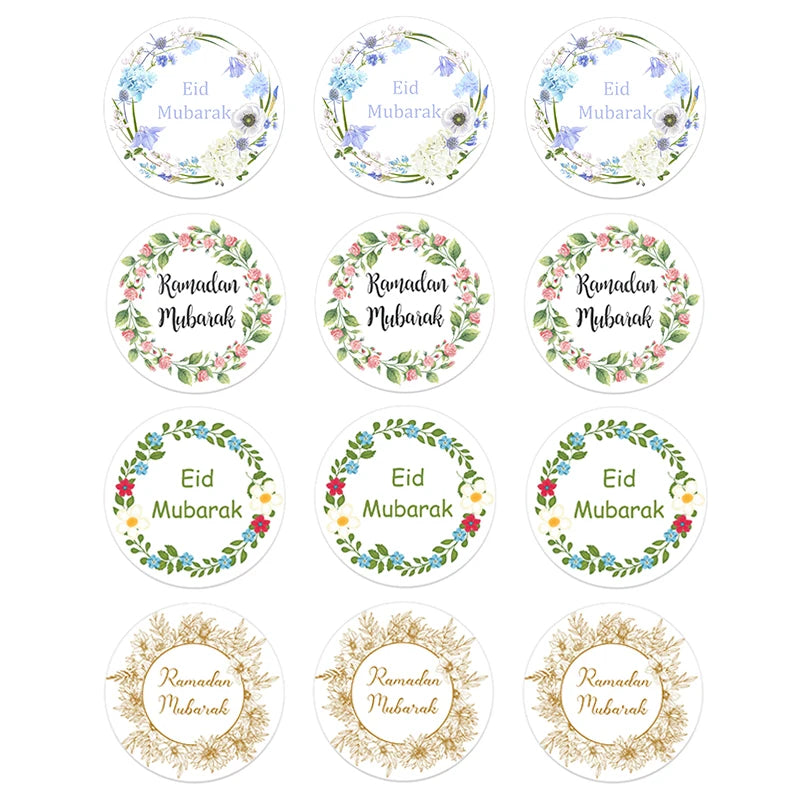 24/48pcs EID Mubarak Decor Stickers Ramadan Mubarak Decoration Islam Muslim Festival Favor Gifts Labels HAJJ Ramadan Kareem
