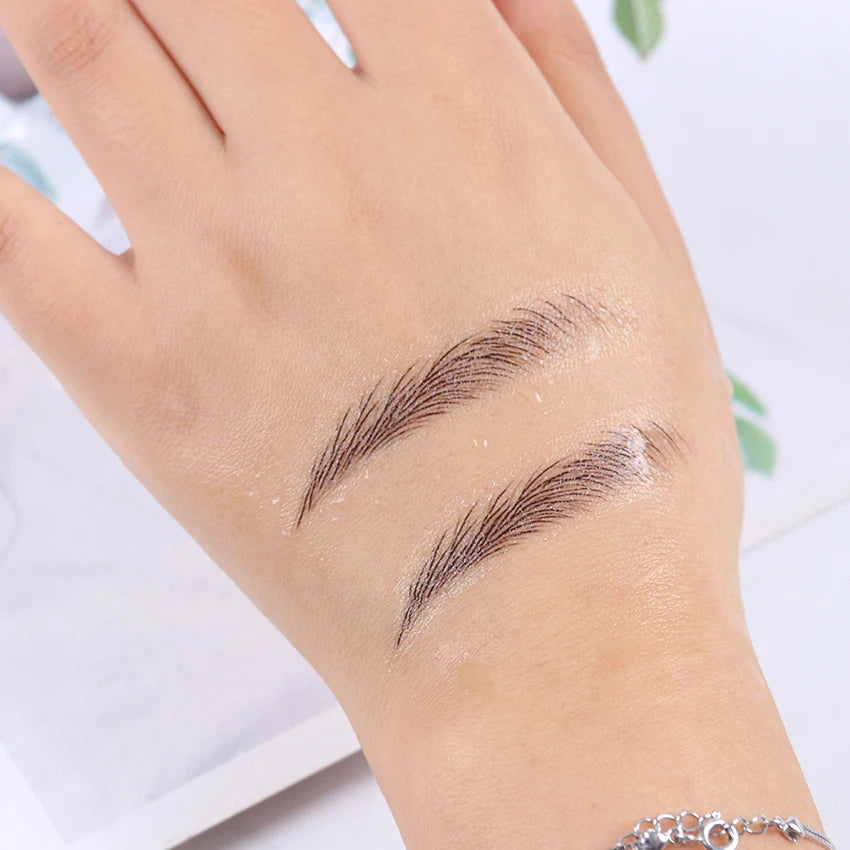 1 Sheet 4D Water-based Hair-liked Eyebrow Tattoo Sticker Waterproof Cosmetics Long Lasting Makeup False Eyebrows Stickers