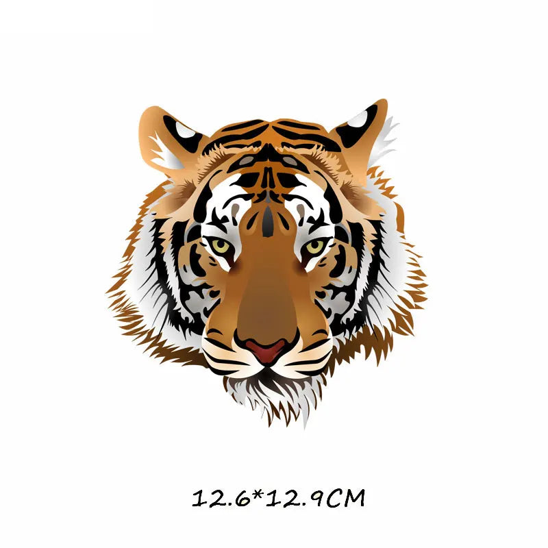 Iron on Tiger Lion Leopard Patches for Clothing DIY T-shirt Applique Heat Transfers Vinyl Stickers for Clothes Thermal Press H