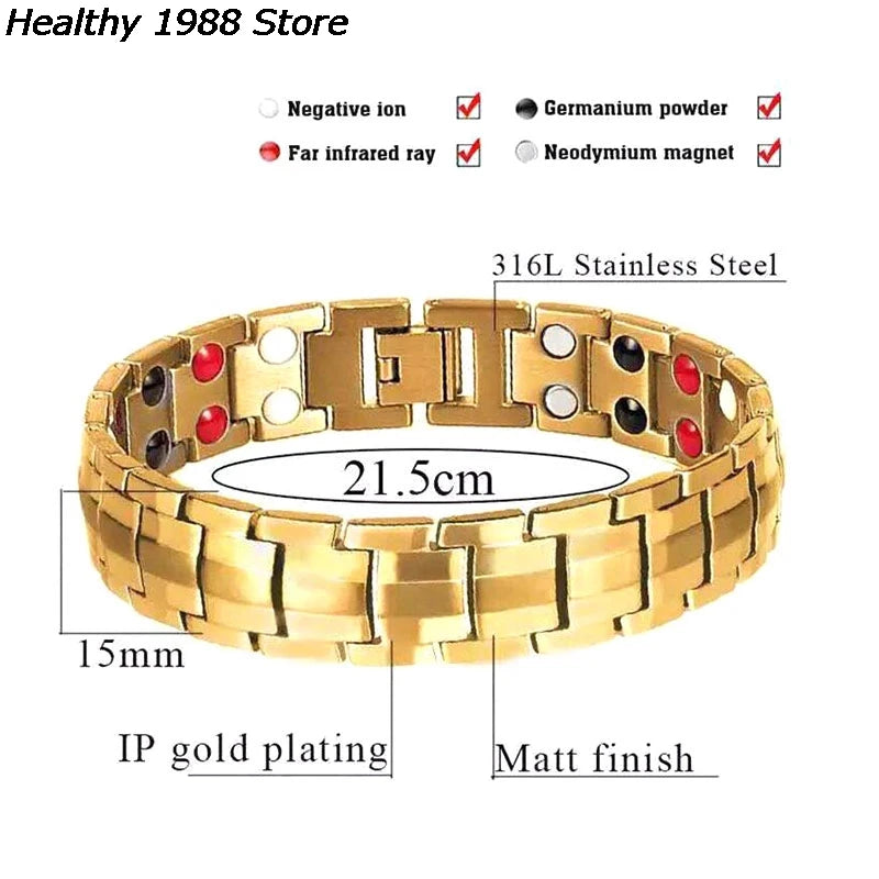 Men's Bracelets Energy Magnetic Tourmaline Bracelet Health Care Jewelry For Women Bracelets Bangle Slimming Product