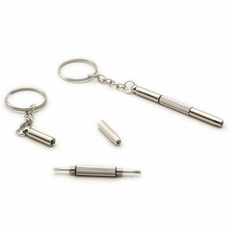 Eyeglass Screwdriver Kit Keychain Portable Stainless 3 in 1 Sunglass Watch Repair Useful Multi Function Nut Driver Hand Tools