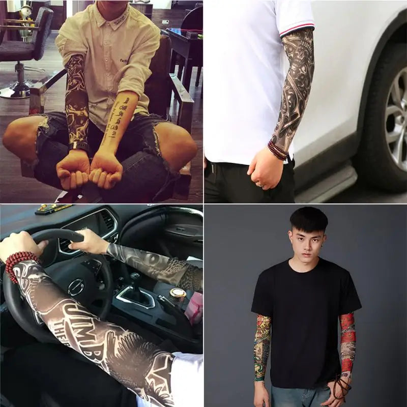 1Pc Outdoor Cycling Sleeves 3D Tattoo Printed Armwarmer UV Protection MTB Bike Bicycle Sleeves Arm Protection Ridding Sleeves