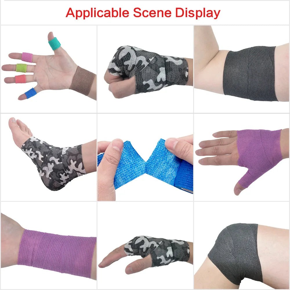 4.8m Colorful Sport Self Adhesive Elastic Bandage Wrap Tape Elastoplast For Knee Support Pads Finger Ankle Palm Shoulder