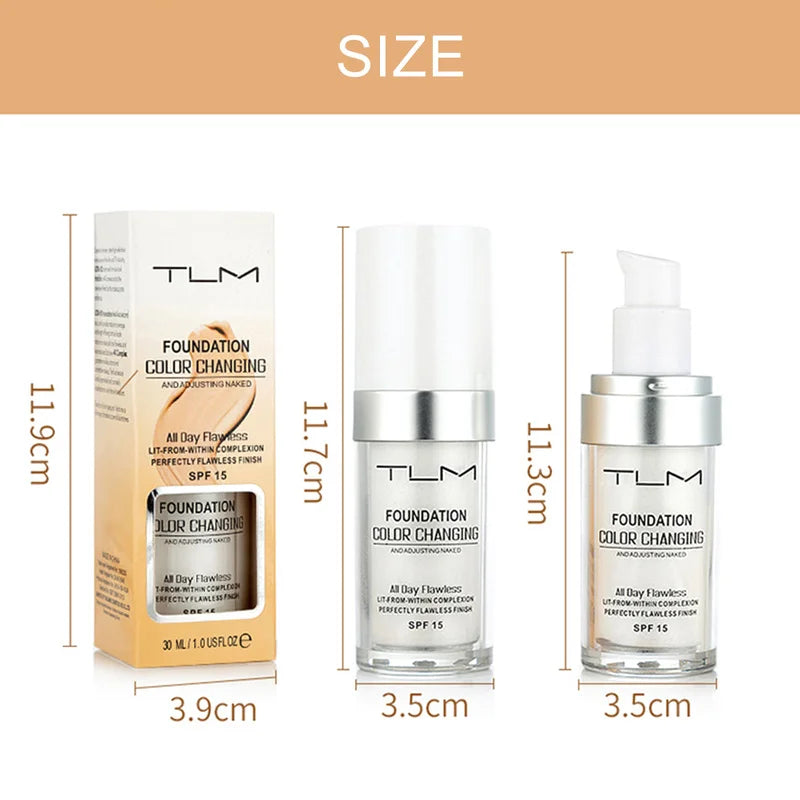 TLM Color Changing Liquid Foundation Makeup Change To Your Skin Tone By Just Blending Moisturizing 2019 30ml maquiagem TSLM2