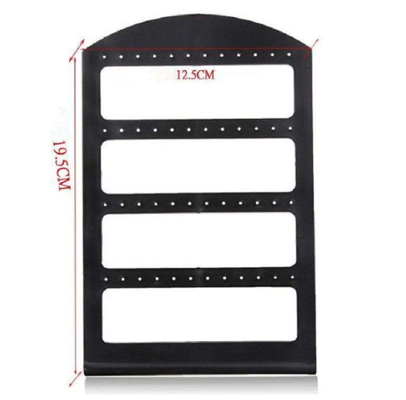Simple 48 Holes Jewelry Organizer Stand Black Plastic Earring Holder Pesentoir Fashion Earrings Display Rack Etagere For Sale