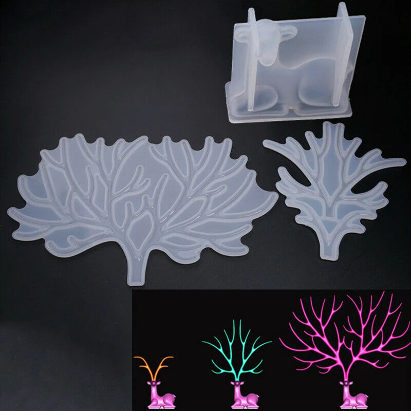 Deer with Horns Big Silicone Mold Jewelry Storage Rack Soft Mold Epoxy Resin Mould Resin Craft Supplies Silicone Mold for Decor