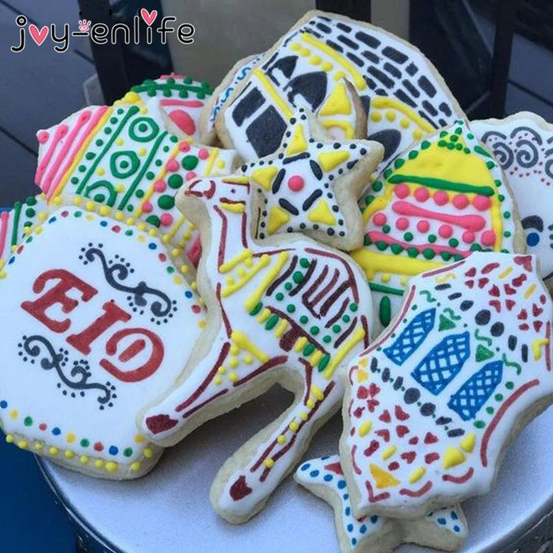 EID MUBARAK Cookie Cutter Islamic Muslim Mosques Camel Moon Star Biscuits Baking Tools Cut Mold for Ramadan Decoration