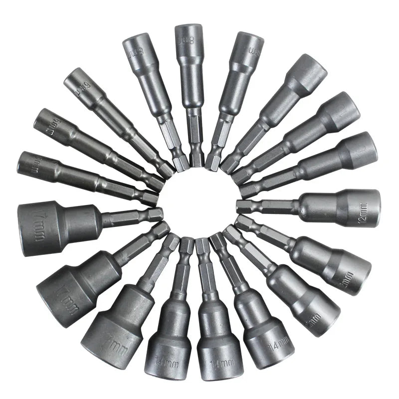 1pc Quick Release Magnetic Screwdriver Bit Converter 6mm-19mm Bit Holder 1/4" Hex Sleeve Shank Electric Holders Transform Joint