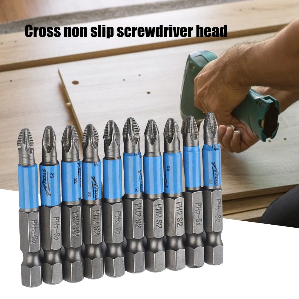50mm PH2 S2 Cross Bit Drill Head Screwdriver Bits Anti Slip Electric Hex Shank Screwdriver Drill Bit Hand Tools