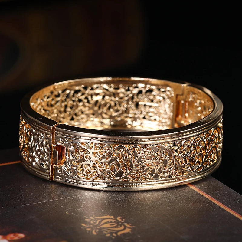 Morocco Hollow Bracelet For Women Nationality Open Sleeve Bracelet Arab Wedding Jewelry