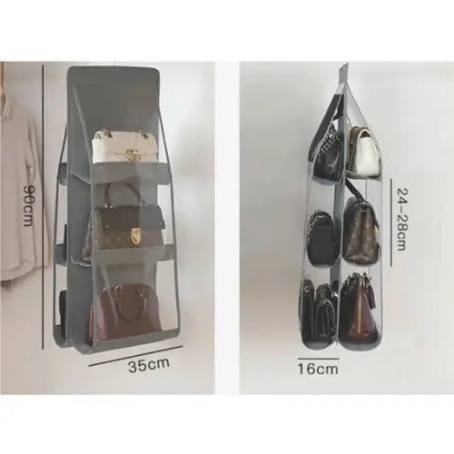 Maximum supplier 6 Pocket Folding Hanging Handbag Storage Holder Organizer Rack Hook Hanger