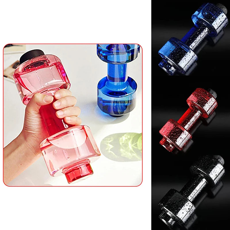 4 Colors Sports Water Bottles 550ml Leakproof Portable Unbreakable My Sports Plastic Bottle Shaker BPA Fitness Dumbbell Unisex