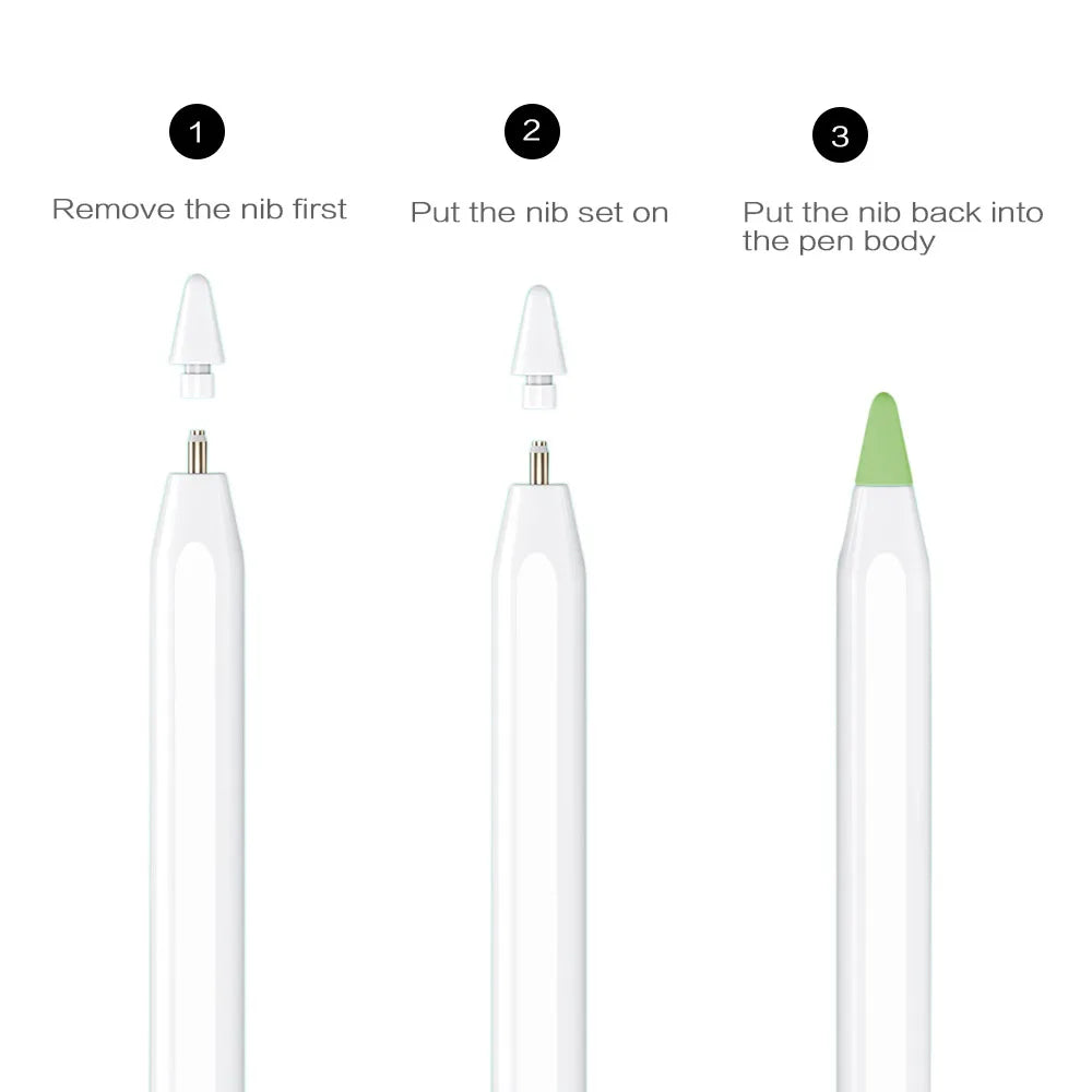 8pcs Cover Compatible with Apple Pencil 1st and 2nd Generation,Silicone Nibs Cover Replacement for iPad Pencil stylus Pen Nib