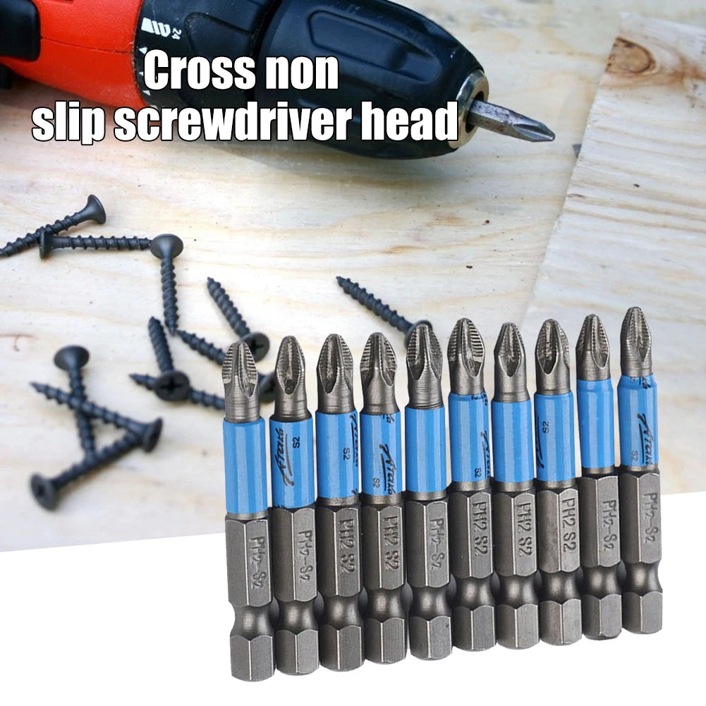 50mm PH2 S2 Cross Bit Drill Head Screwdriver Bits Anti Slip Electric Hex Shank Screwdriver Drill Bit Hand Tools