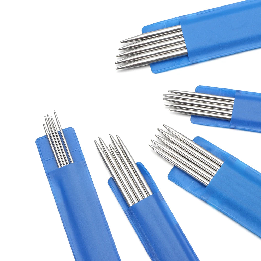 5Pcs/Set Stainless Steel Straight Knitting Needles DIY Sweater Weave Metal Crochet Hooks Diameter 2-5MM Sewing Craft Tools