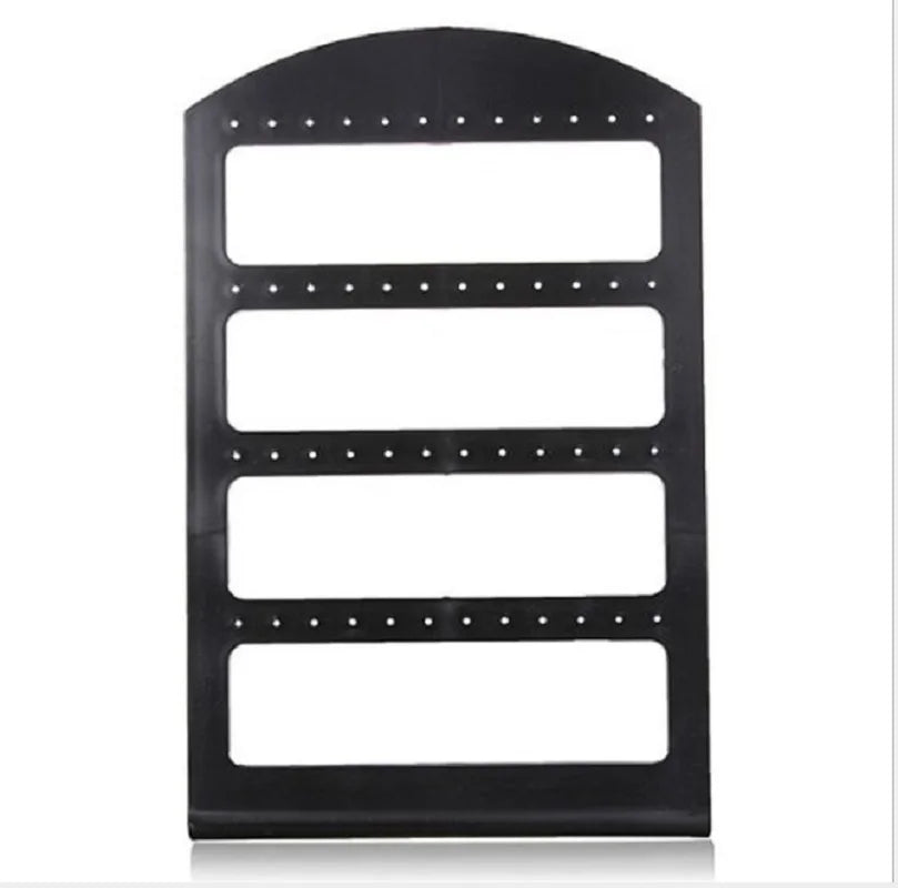 Simple 48 Holes Jewelry Organizer Stand Black Plastic Earring Holder Pesentoir Fashion Earrings Display Rack Etagere For Sale