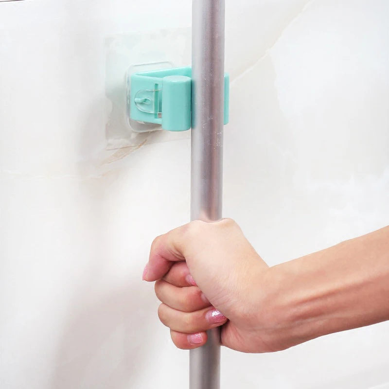 7x7cm Wall-mounted Mop Sturdy Household Bathroom Hook Rack Strong Suction Nailless Seamless Storage Broom Mop Rack TSLM1