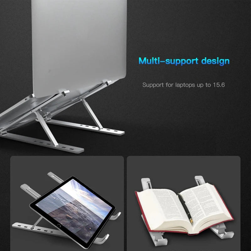 Aluminum Alloy Laptop Holder Stand Adjustable Foldable Portable for Notebook Computer Bracket Lifting Cooling Holder Non-slip