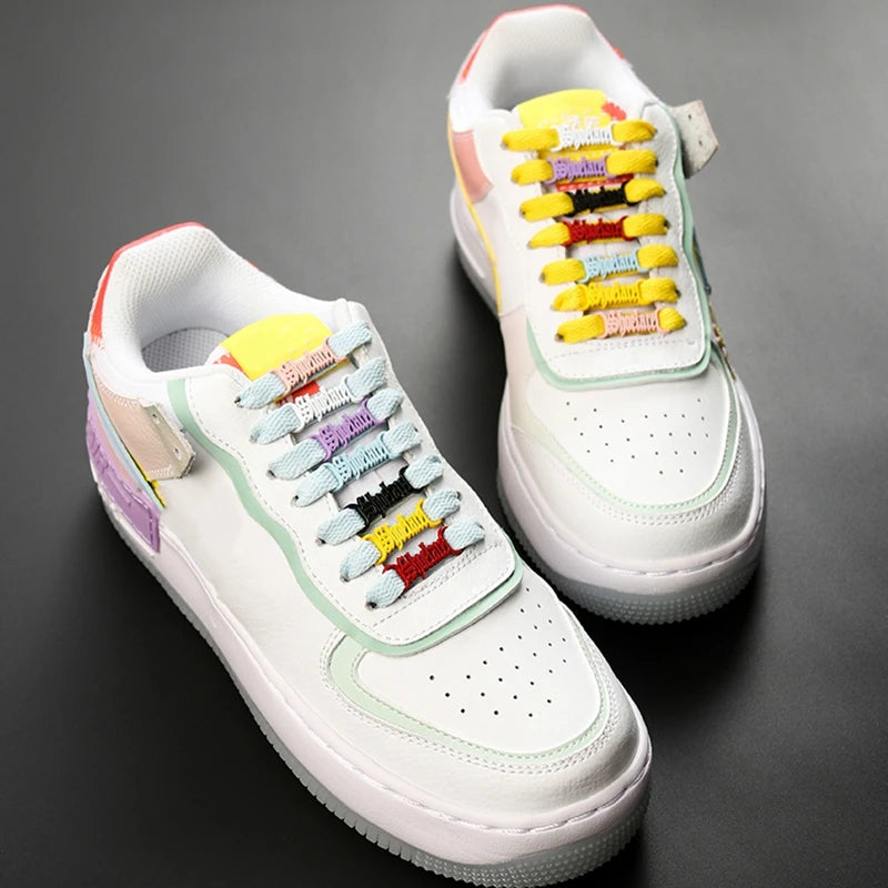 1Pair DIY Letter Shoelaces Buckle Decorations Sneaker Kits Metal Lace Buckle Stylish Sports Metal Kits Shoelaces Accessories