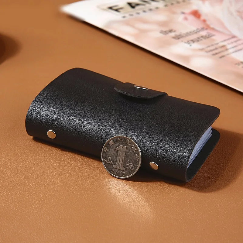 New Leather Function 24 Bits Card Case Business Card Holder Men Women Credit Passport Card Bag ID Passport Card Wallet 8 Colors