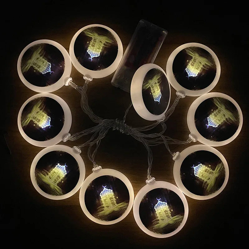 2m 10Led Eid Mubarak Led Light String Star Moon Night Light Islamic Muslim Festival Decorations Home Ramadan Kareem Ornament