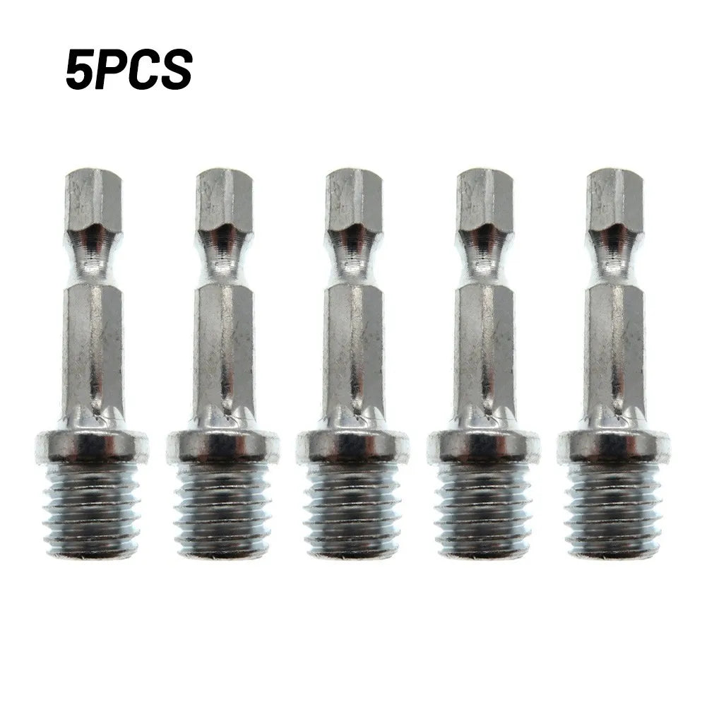 1/2/5pcs 10/14mm 1/4 Hexagon Connecting Rod Adapter Drill Chuck M10 M14 Polishing Disc Connection Hexagon Connecting Rod