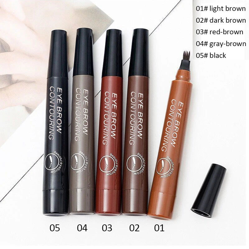 4/5 Fork Eyebrow Pencil Microblading Eyebrow Tattoo Pen Fine Sketch Liquid Eye Brow Tint Dye Pencil Eyebrows Make Up TSLM1