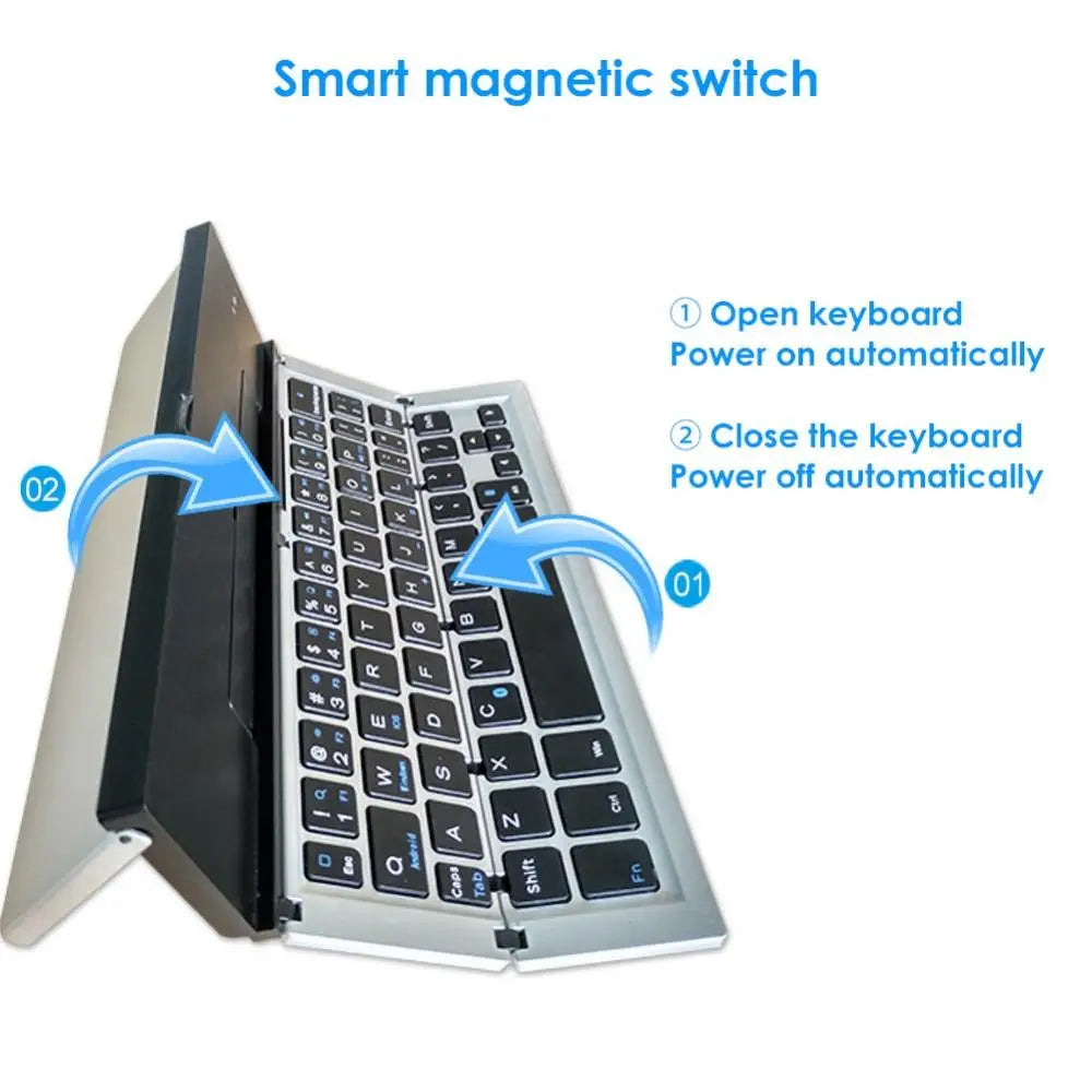Wireless Gamer Keyboard Portable Folding keycap Mechanical Teclado Bluetooth-compatible Keypad for iPad Mobile Phone Tablet