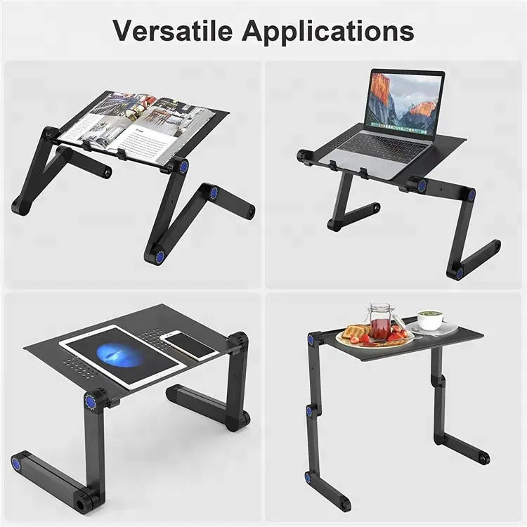 360 Adjustable Computer PC Desk Table Aluminum Portable Laptop Table Stand for Home Bed Office Laptop Holder With Mouse Pad