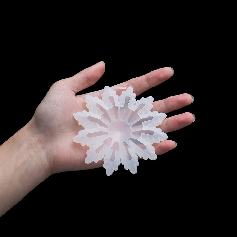 1Pcs Snowflake Pendant Silicone Mold Christmas Snowflake Resin Mould for DIY Epoxy Resin Key Chain Jewelry Making Accessories