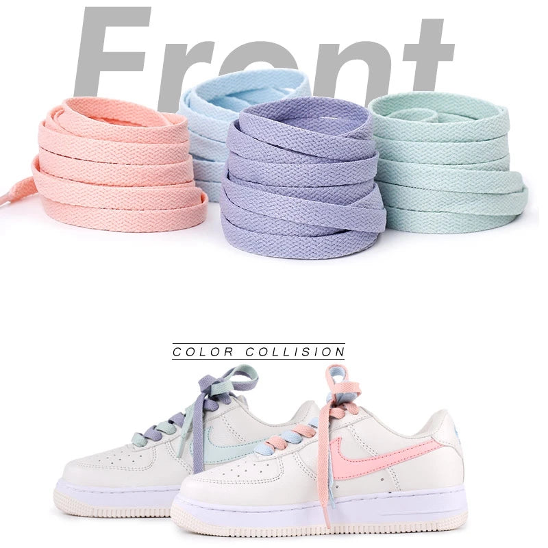 1Pair Flat Shoelace For AJ/AF Shoelaces Off Sneaker White Shoes Lace For Women and Men Shoelace 4 Colors