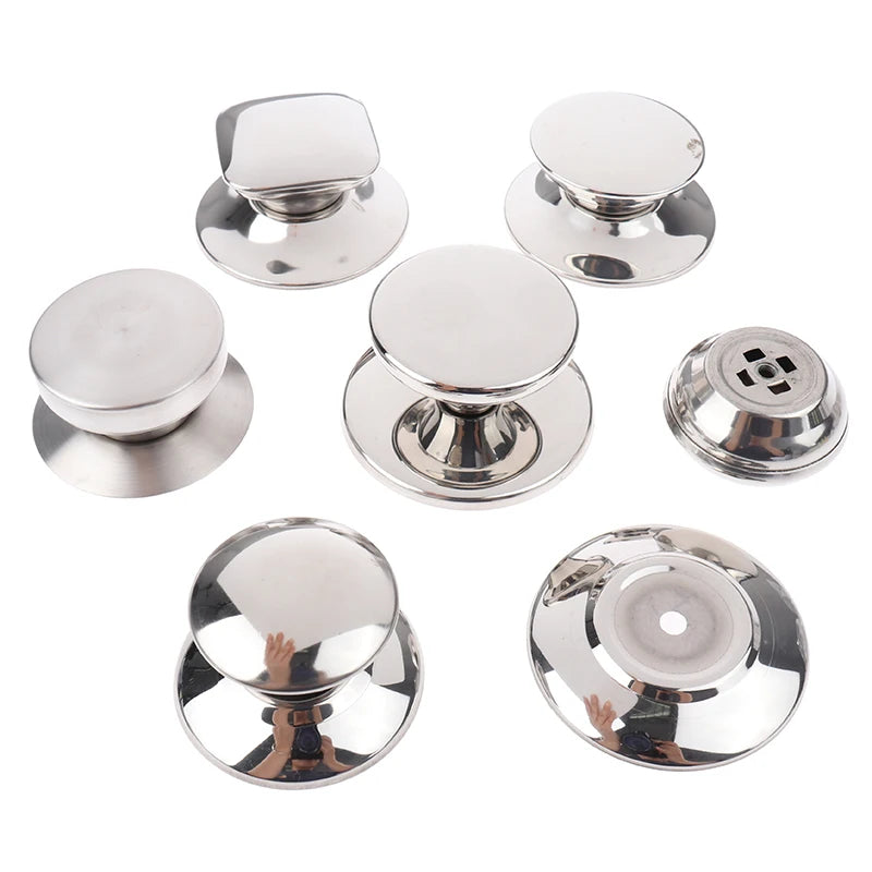 1PC Stainless Steel Tableware Pot Lid Handle Handle Fixed Suction Cup Handle Anti-scald Handle Kitchen Cookware Kitchen Supplies