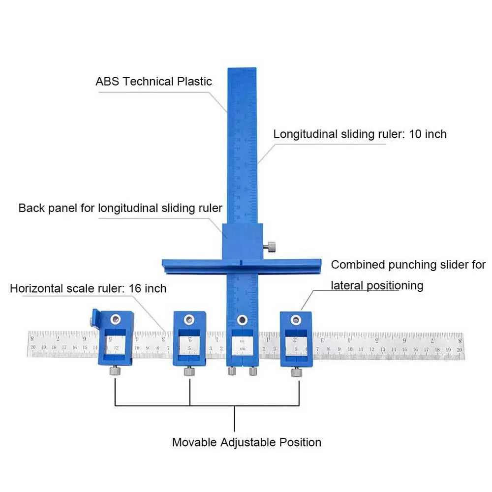 Adjustable Drilling Dowelling Hole Saw Locator Furniture Woodworking Joinery Hand Tool Multi function Drill Punch Locator Kits