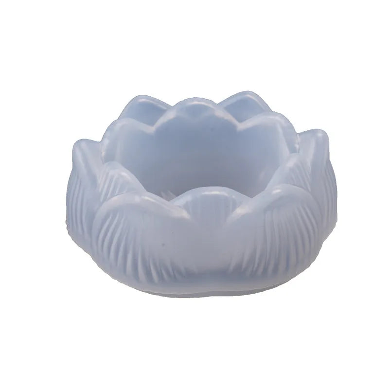 Lotus Storage Silicone Mold Big Flower Trinket Dish Blossom Ashtray Mold Floral Large Tray Making Flower Mold Epoxy Resin Crafts